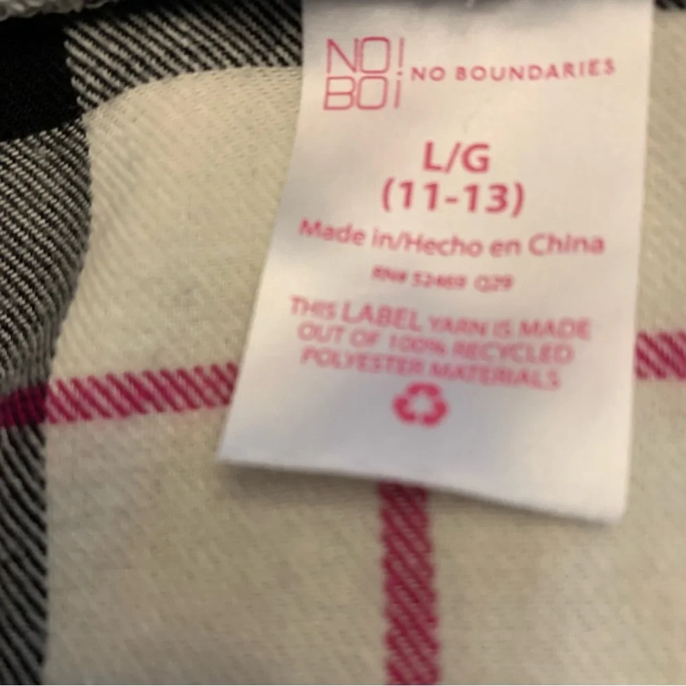 No Boundaries Flannel Plaid Red, White, and Black Hoodie  Size L - Picture 11 of 12